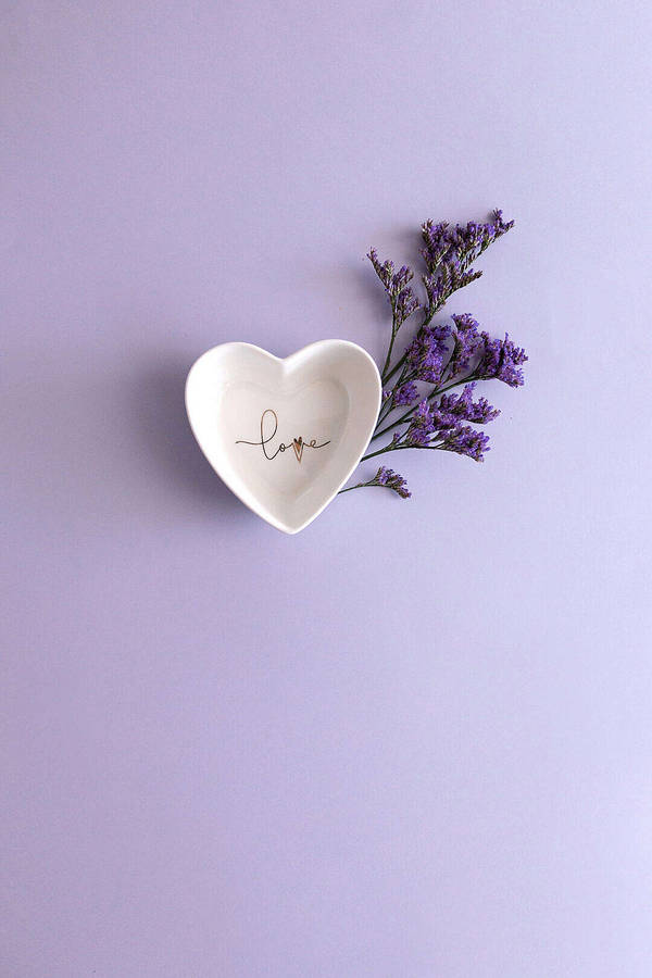 Purple Pastel Aesthetic Heart Bowl Wallpaper