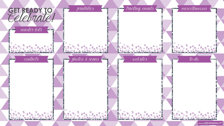 Purple Pattern Desktop Organizer Wallpaper