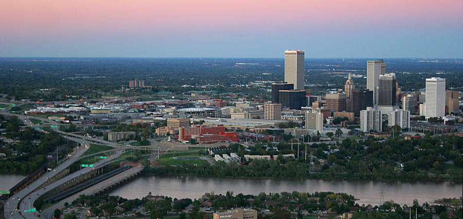 Purple Pink Oklahoma Cityscape Wallpaper