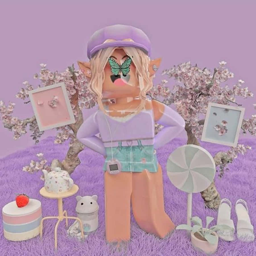 Purple Roblox Gfx Girl Wallpaper