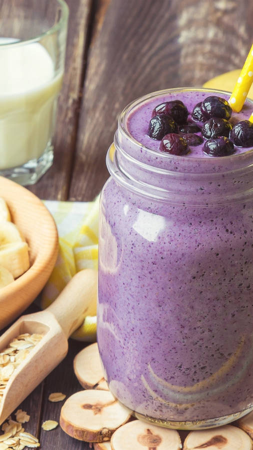 Purple Smoothie In Jar Wallpaper