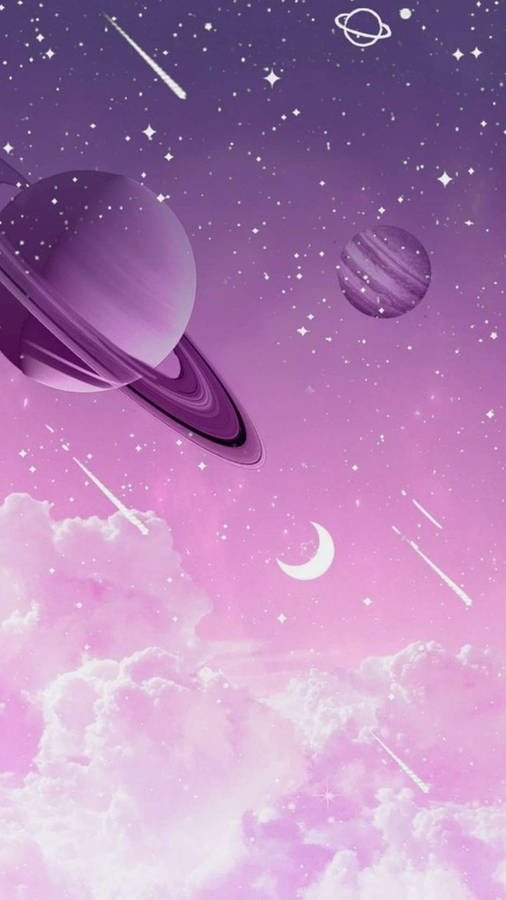 Purple Space Aesthetic Wallpaper