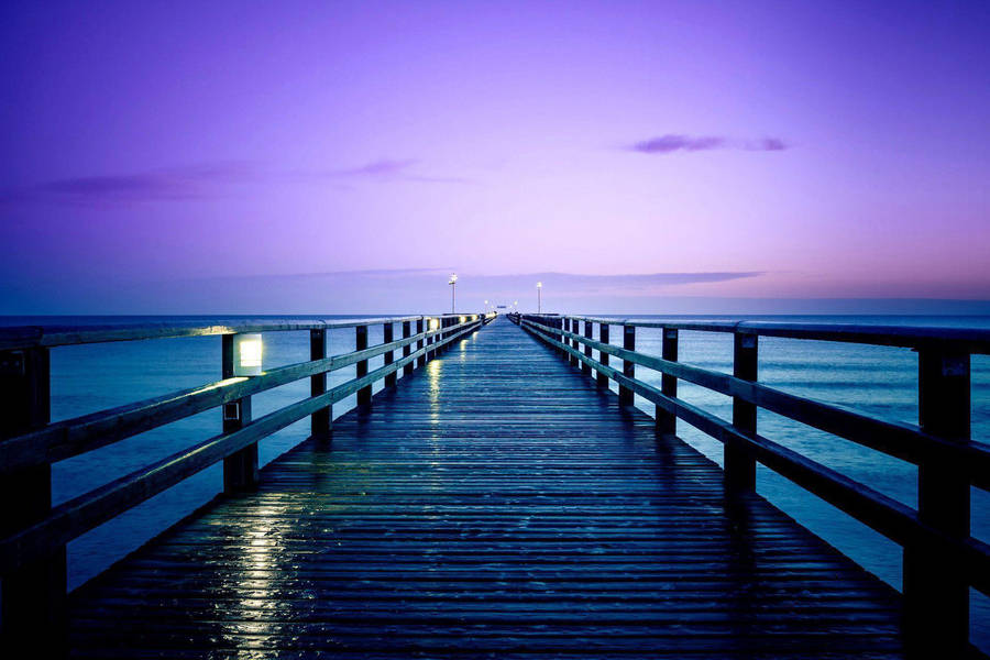 Purple Sunset Ocean View Wallpaper