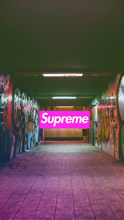 Purple Supreme Graffiti Wallpaper