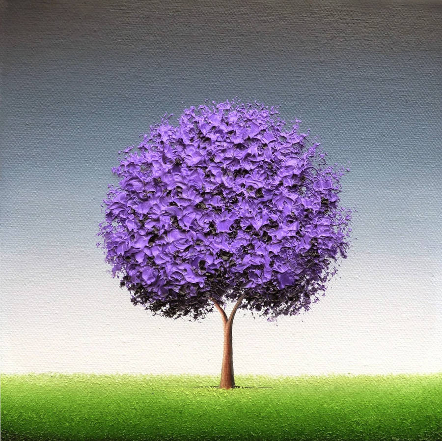 Purple Tree On Canvas Wallpaper