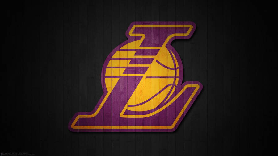 Purple Yellow La Lakers Logo Wallpaper