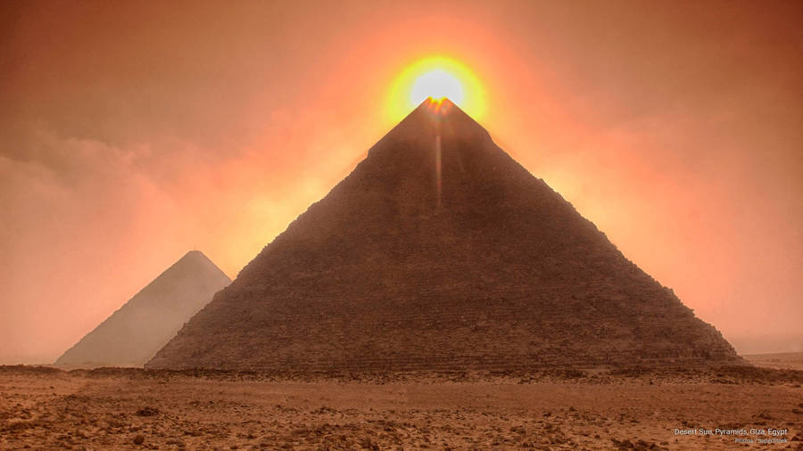 Pyramid Desert Sun Wallpaper