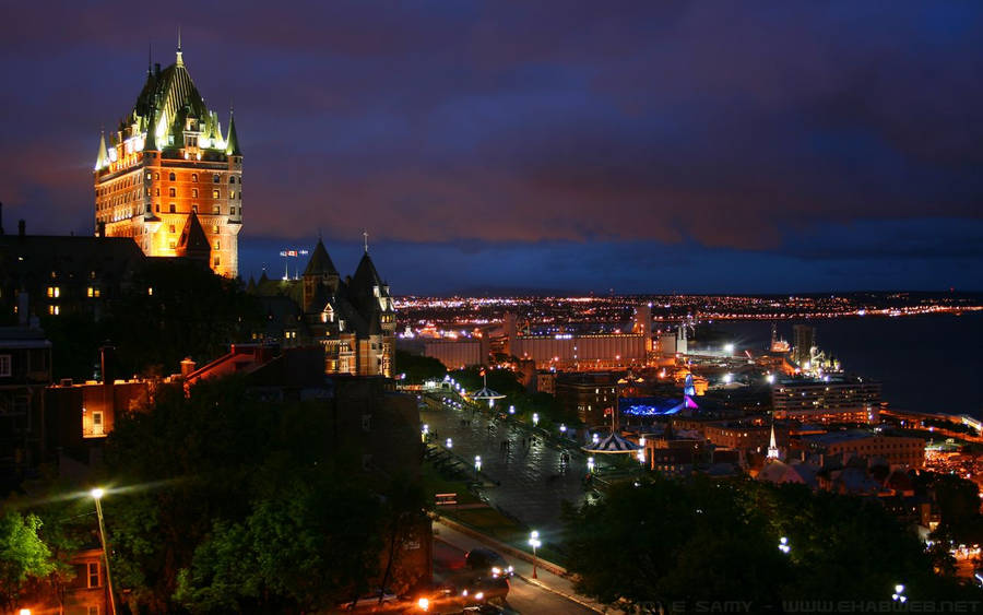 Quebec City Night Lights Wallpaper