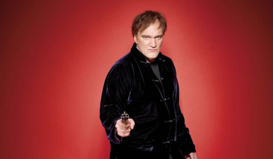 Quentin Tarantino Red Backdrop Wallpaper