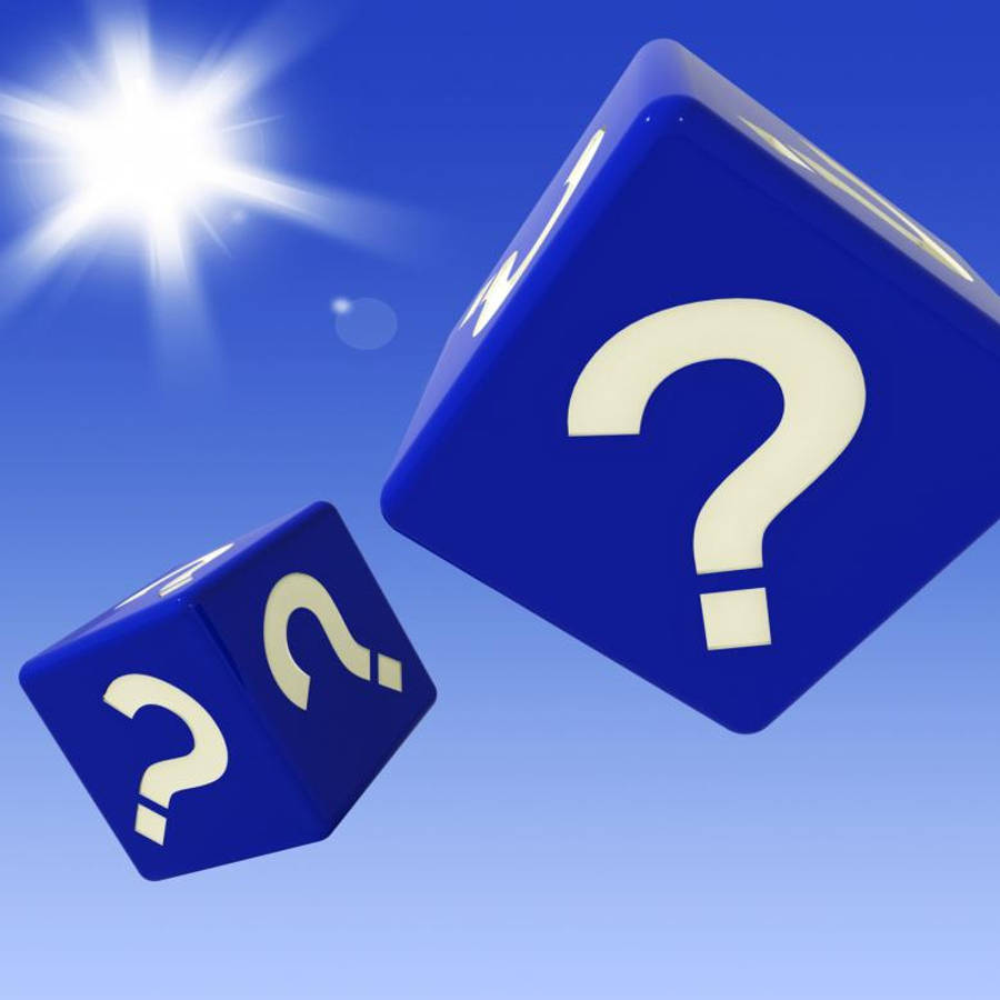 Question Mark Dice Floating Sky Wallpaper