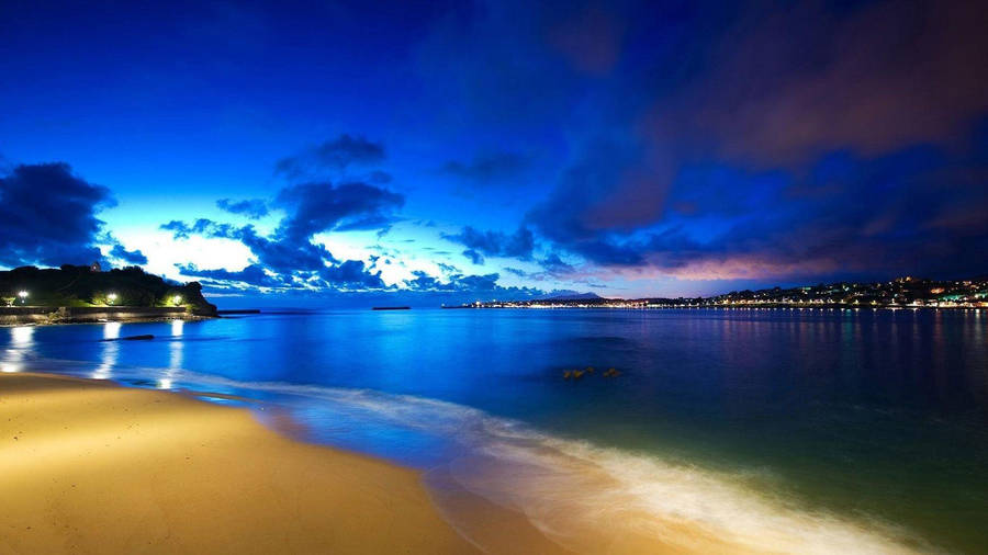 Quiet Seaside At Night Wallpaper