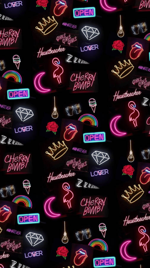 Quirky Neon Pinterest Hd Wallpaper