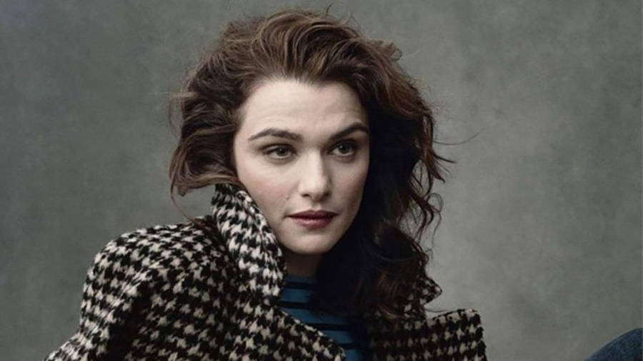 Rachel Weisz Checkered Coat Wallpaper