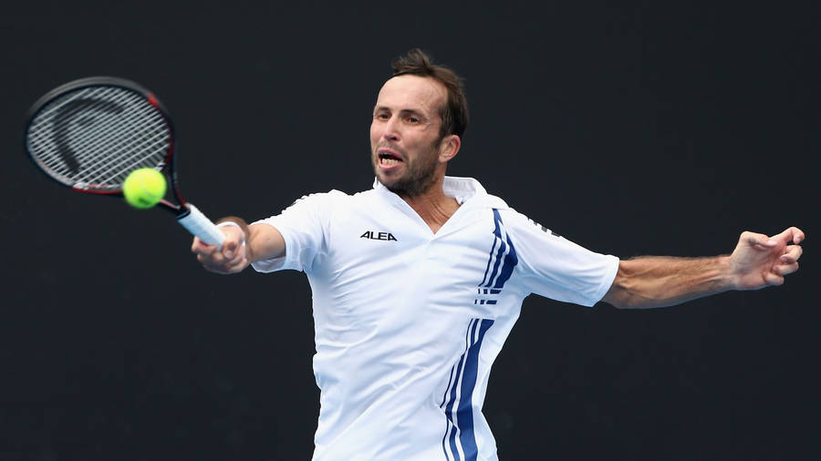 Radek Stepanek Hitting Tennis Ball Wallpaper