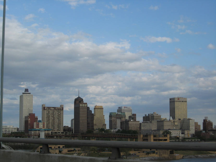 Radiant Sunset Over Downtown Memphis Wallpaper