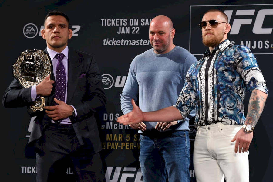 Rafael Dos Anjos And Conor Mcgregor Handshake Wallpaper