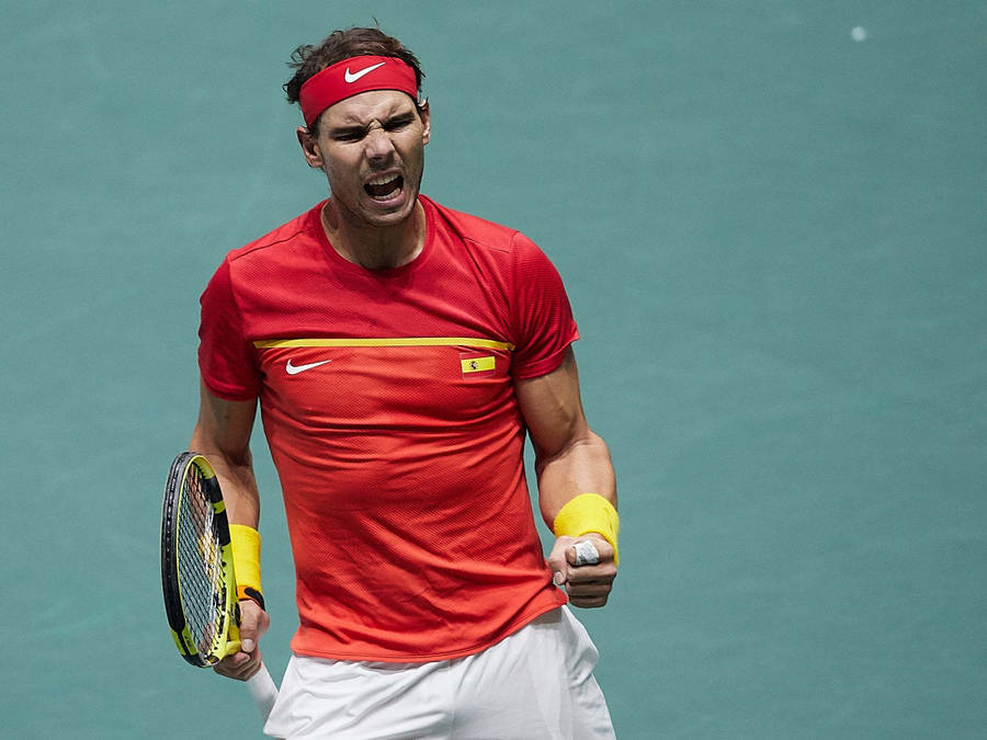 Rafael Nadal Multicolored Tennis Outfit Wallpaper