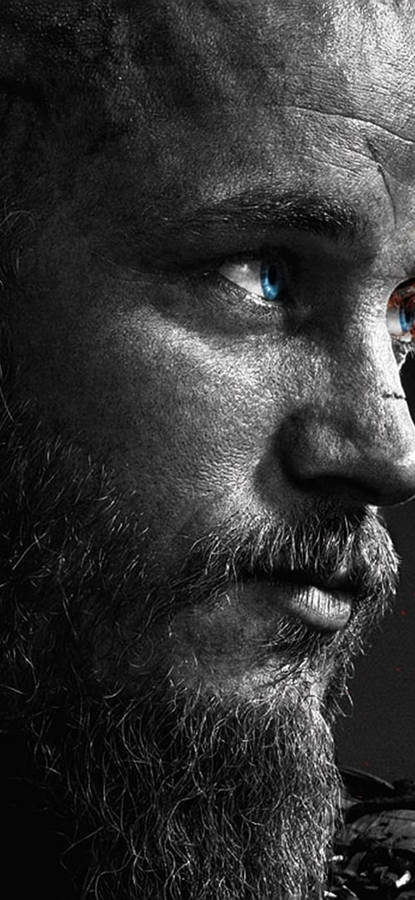 Ragnar Lothbrok 4k Side Profile Black And White Wallpaper