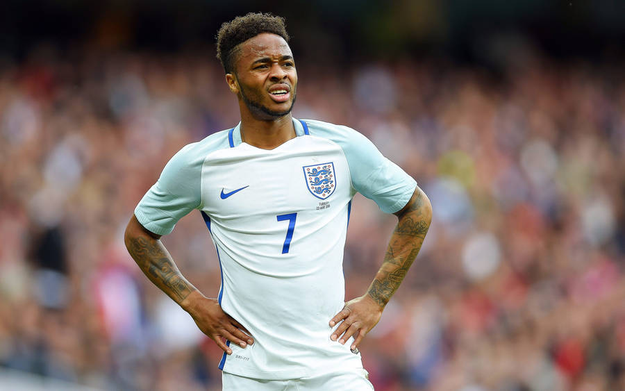 Raheem Sterling In White Dri-fit Wallpaper