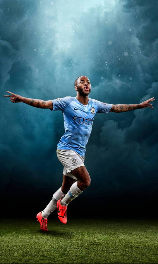 Raheem Sterling Scoring Fanart Wallpaper