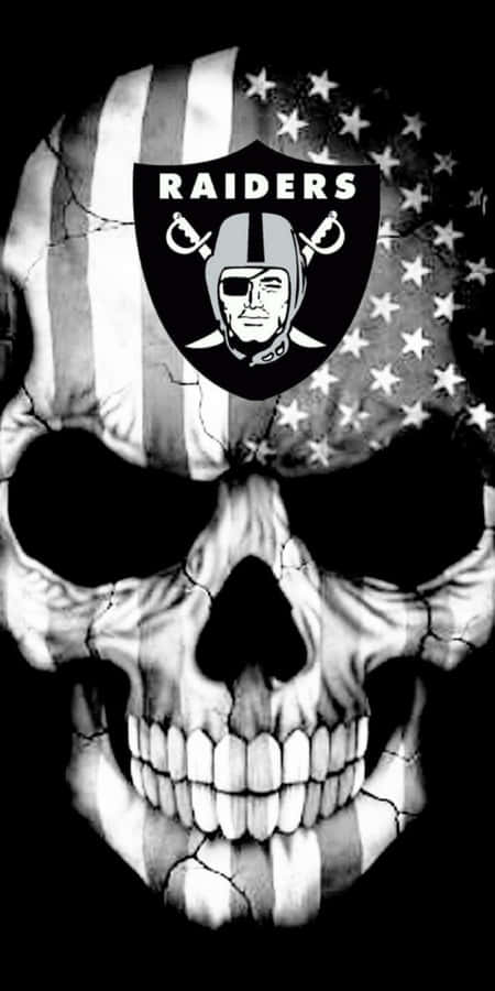 Raiders Logo With Usa Flag On Skull Wallpaper