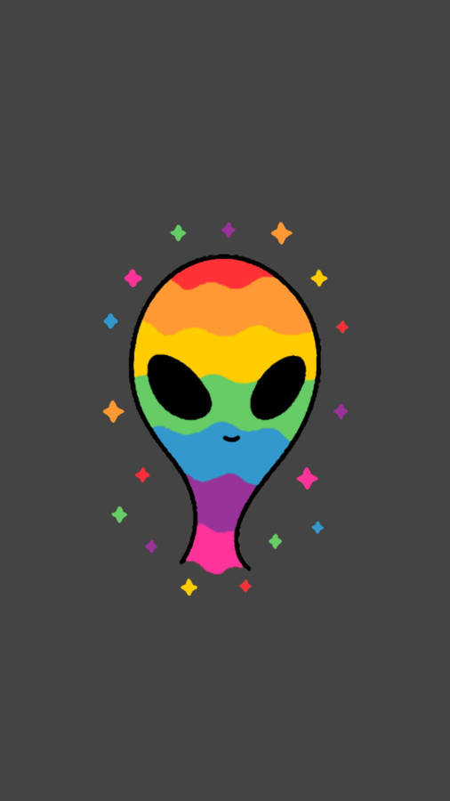 Rainbow Alien Lgbt Phone Wallpaper