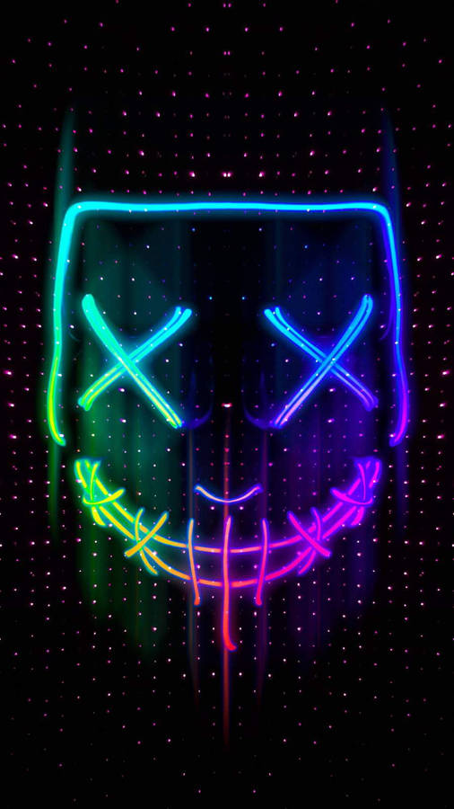 Rainbow Colored Purge Mask In The Dark Wallpaper