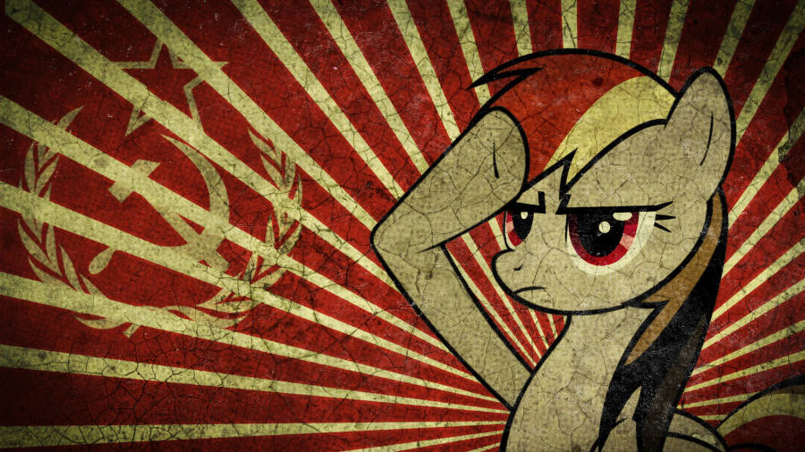 Rainbow Dash Salutes Soviet Union Flag Wallpaper