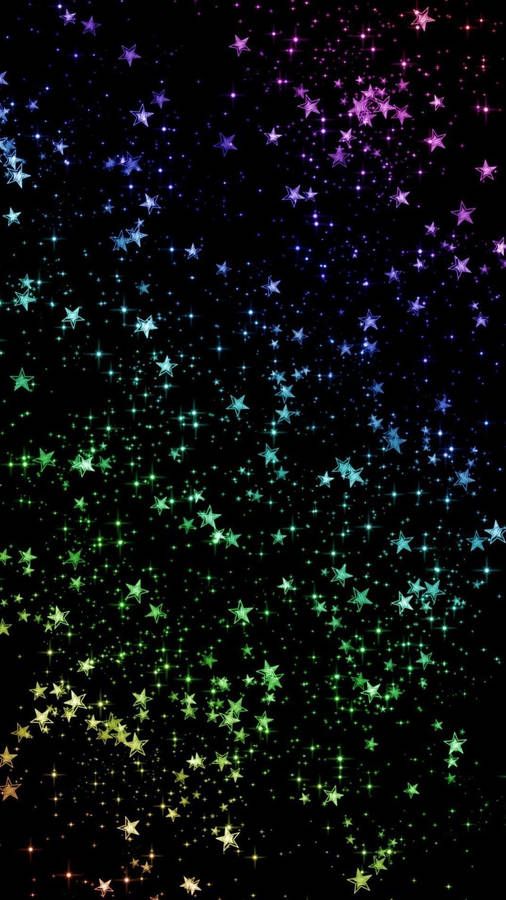 Rainbow Galaxy On Black Background Wallpaper