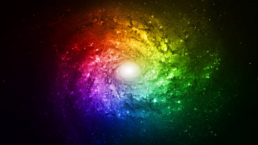 Rainbow Galaxy Whirlpool In Universe Wallpaper