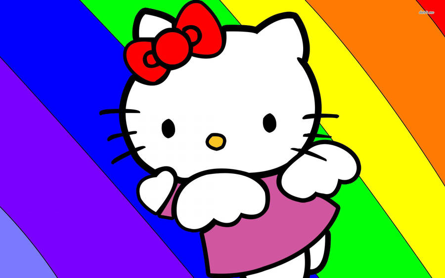 Rainbow Hello Kitty Desktop Wallpaper