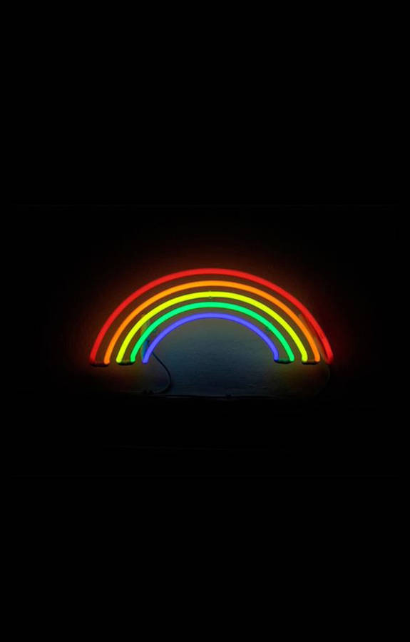 Rainbow Neon Decor Lgbt Phone Wallpaper