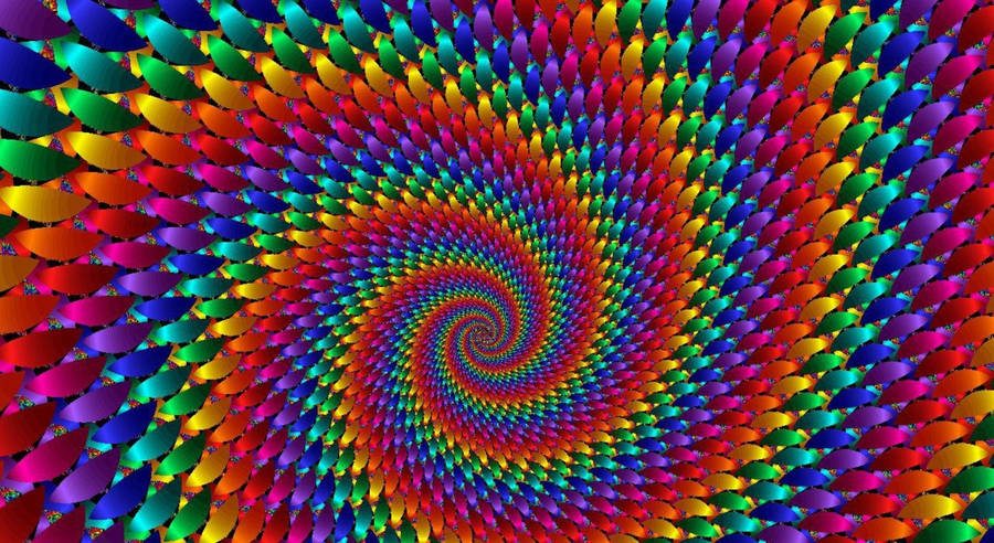 Rainbow Spiral Optical Art Wallpaper