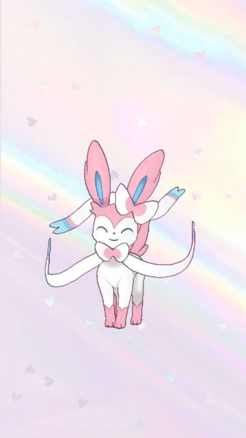 Rainbow Sylveon Phone Wallpaper