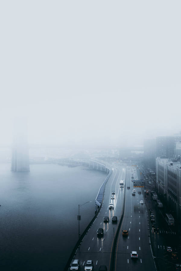 Raining Caused A Foggy City Wallpaper