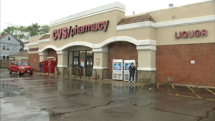 Rainy Day At Cvs Pharmacy Wallpaper