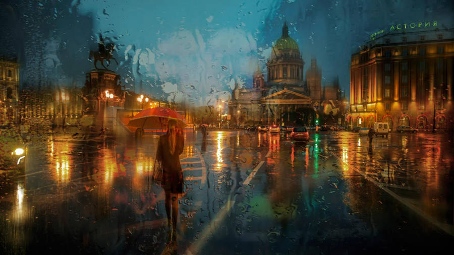 Rainy Weather Artwork Wallpaper