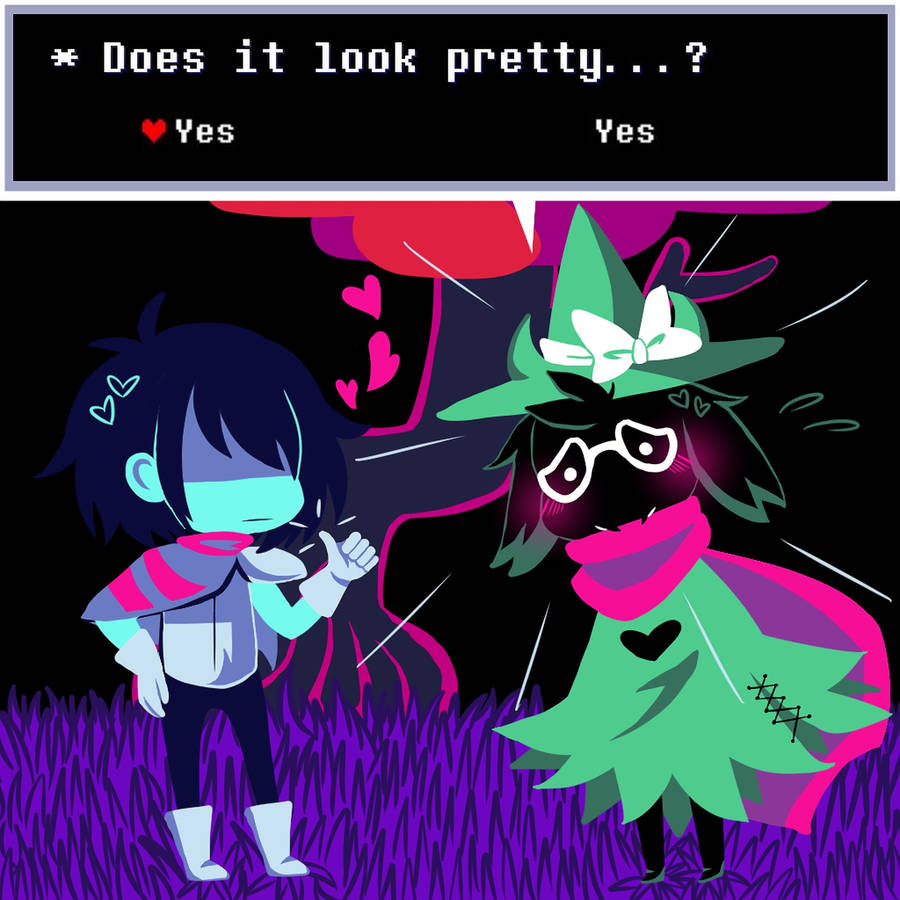 Ralsei And Kris Duo Wallpaper