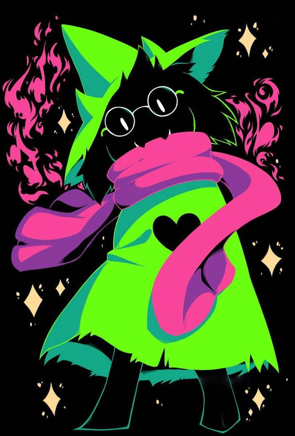 Ralsei In Neon Coat Wallpaper