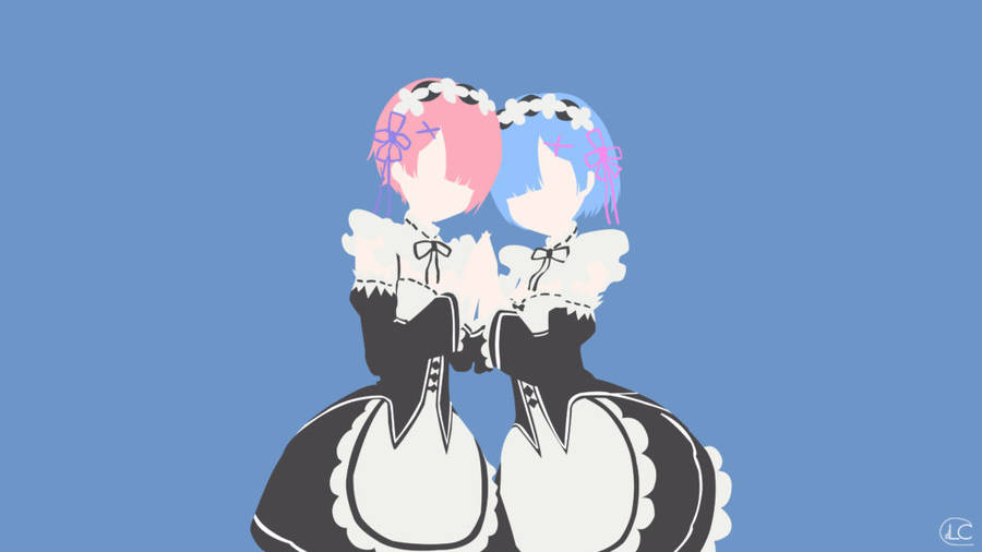 Ram And Rem Minimalist Anime Wallpaper