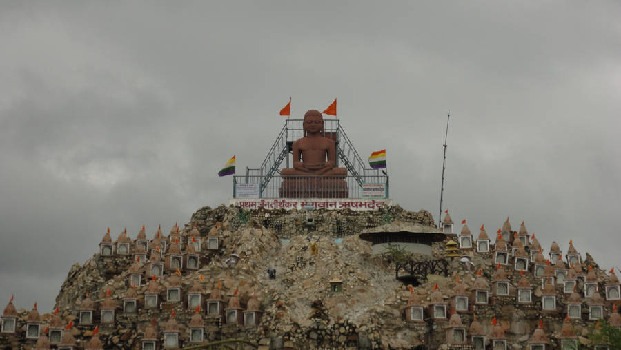 Ram Ji Rock Statue In Mountain Wallpaper