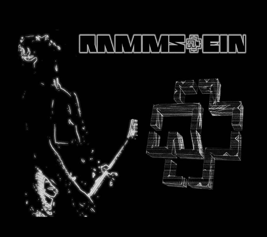 Rammstein Neon Outline Art Wallpaper