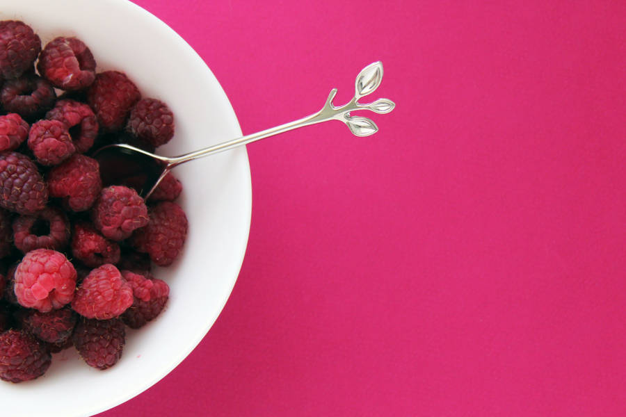 Raspberries On Pink Background Wallpaper