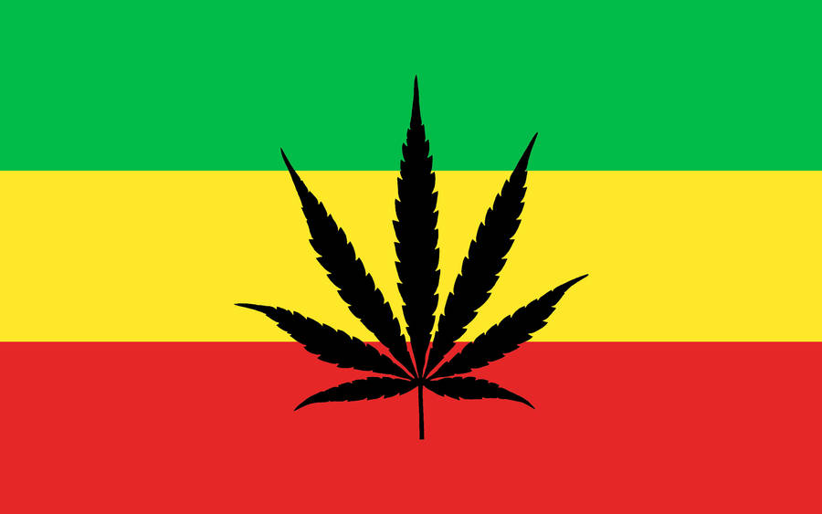 Rasta Colors Stoner Leaf Wallpaper