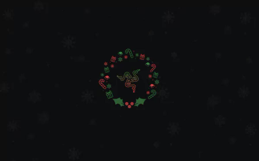 Razer Logo In Christmas Wreath 4k Wallpaper