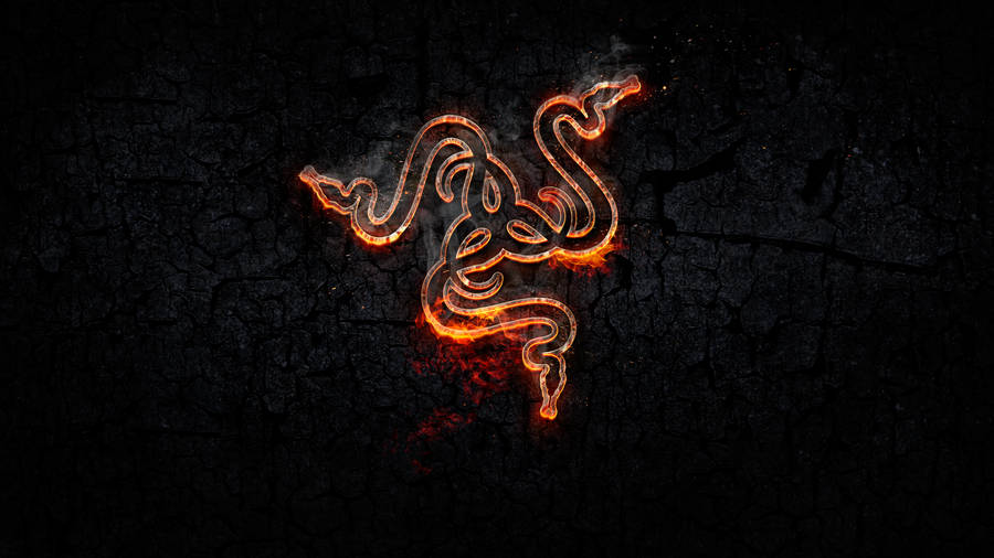 Razer Pc Logo With Fire Design Wallpaper