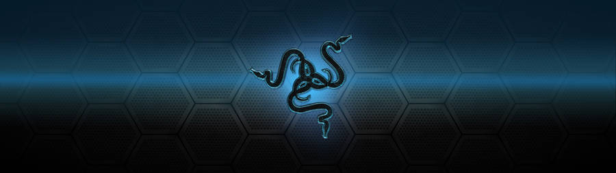 Razer Pc Logo With Hexagon Tiles Wallpaper