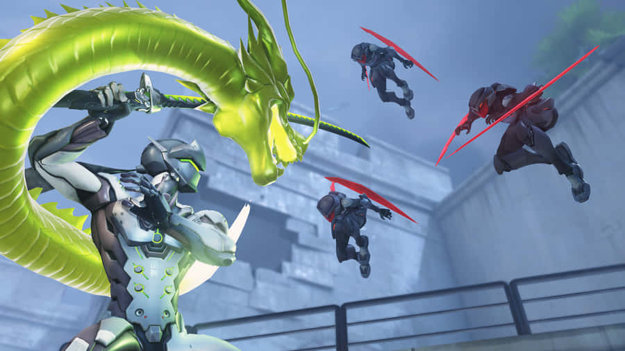 Ready Your Shuriken And Jump Into The Action With Genji 4k Wallpaper