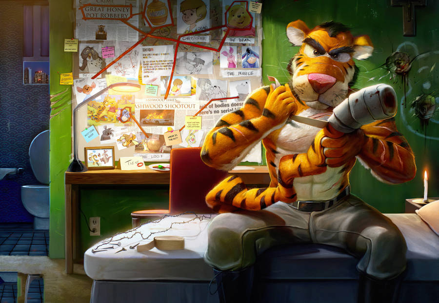 Realistic Fierce Tigger 3d Wallpaper