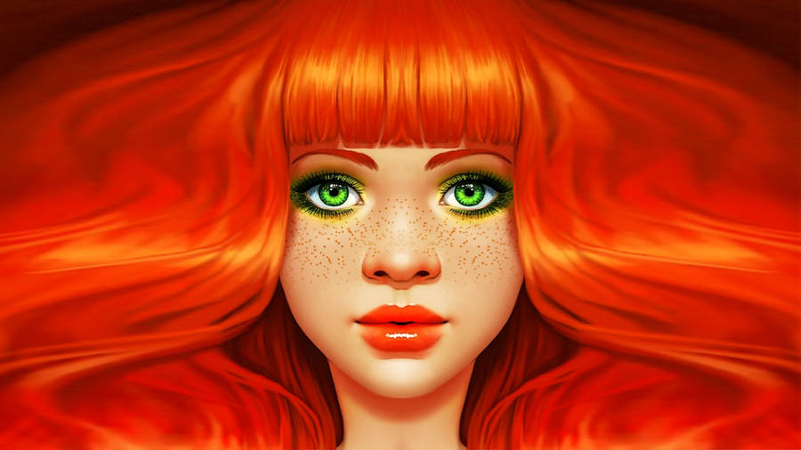 Really Cool Red-haired Beauty Wallpaper